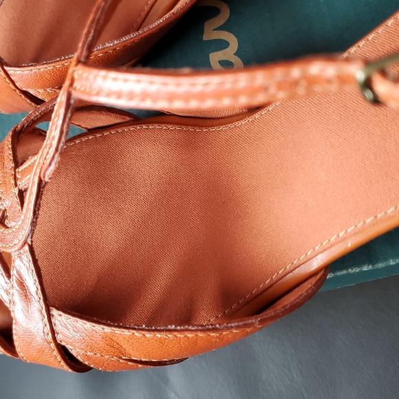 Clarks Orange Leather Heel Sandals Strappy Ankle Straps Halloween Witch Shoe? - Picture 10 of 15